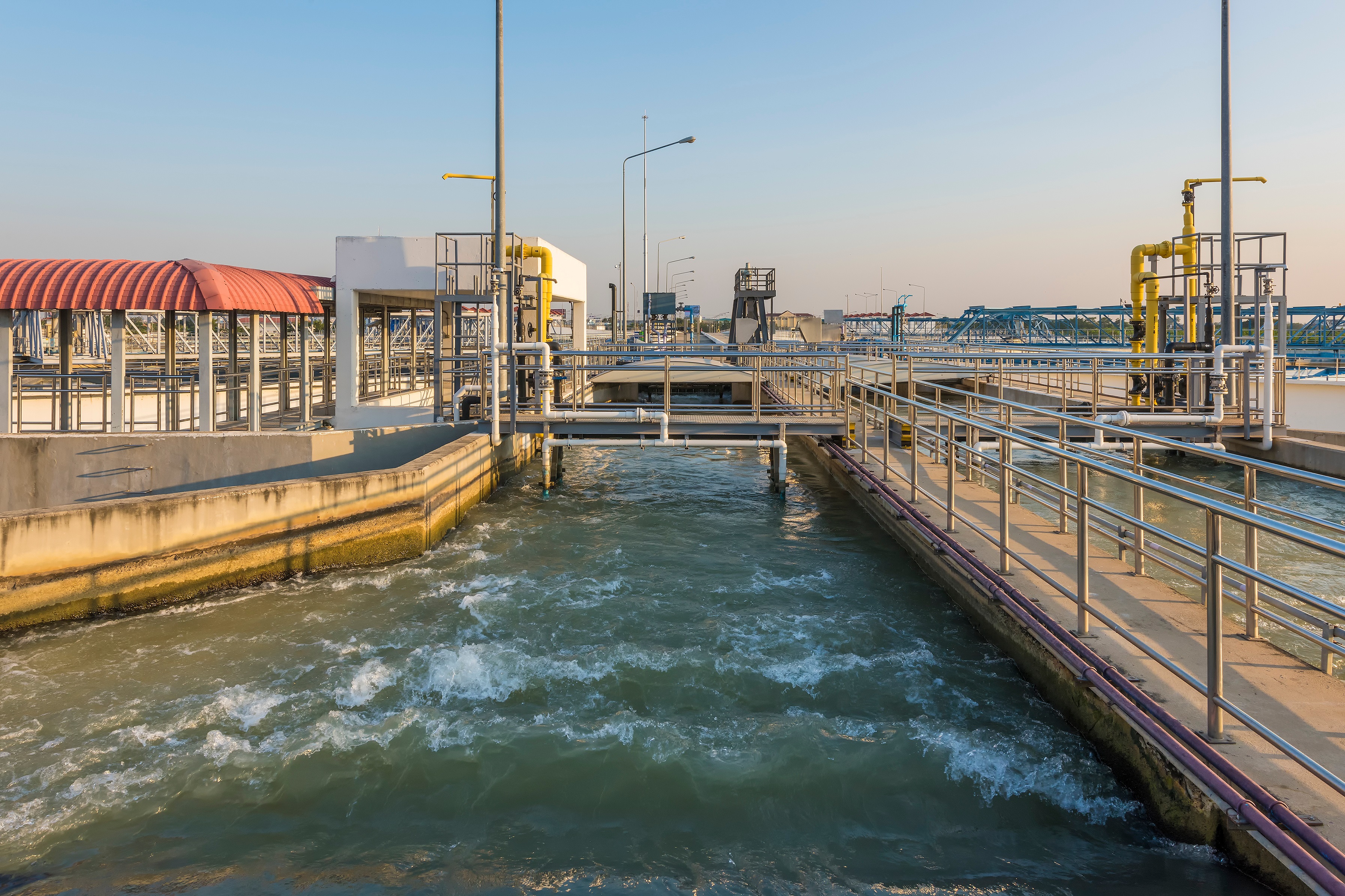 A water plant filtering water.