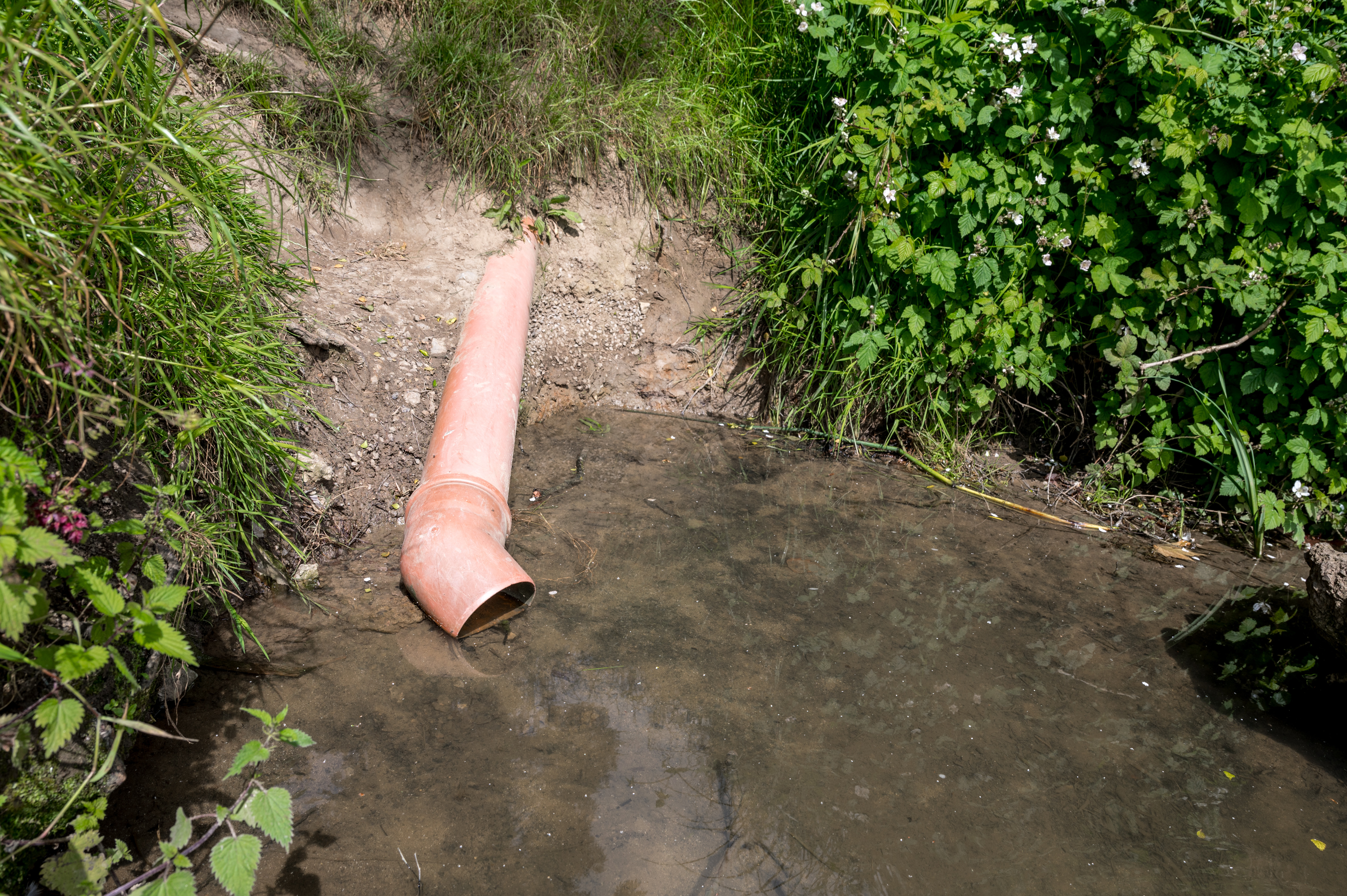 pipe in river